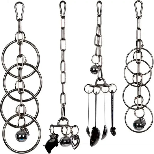 Stainless Steel Parrot Toy – Climbing & Chewing Rack for Medium & Large Birds