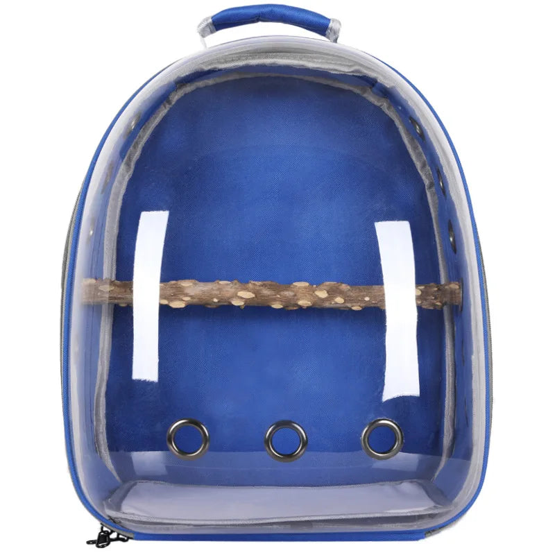 Pet Bird Carrier Backpack – Clear with Perch for Small Birds