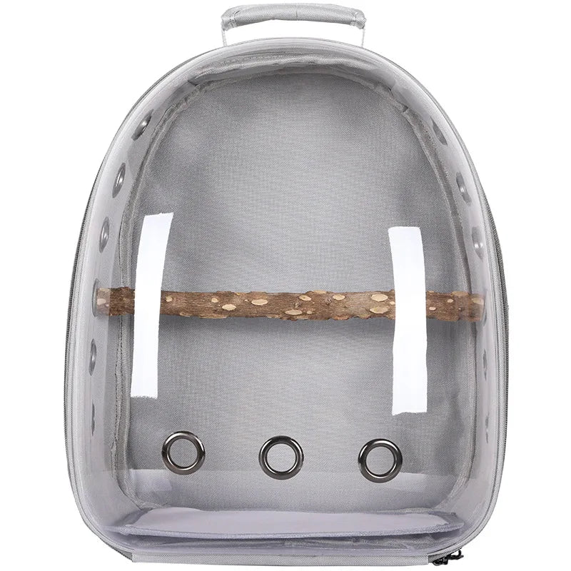 Pet Bird Carrier Backpack – Clear with Perch for Small Birds