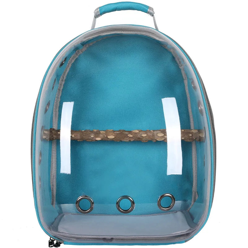 Pet Bird Carrier Backpack – Clear with Perch for Small Birds